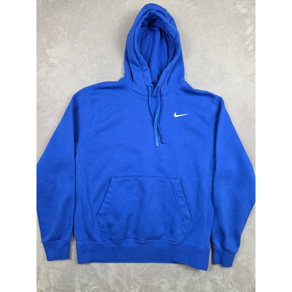 Nike Pullover Hoodie Mens Medium Blue CJ1611-493 Swoosh Fleece Sweatshirt